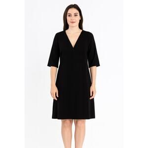 Sarah Jessica Parker Bitten Dress Size 12 Black Sheath Cotton Stretchy EUC